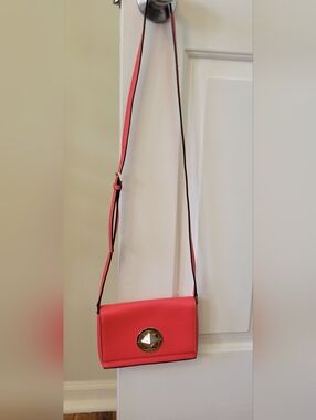 kate spade Coral Pink Crossbody with Gold Medallion